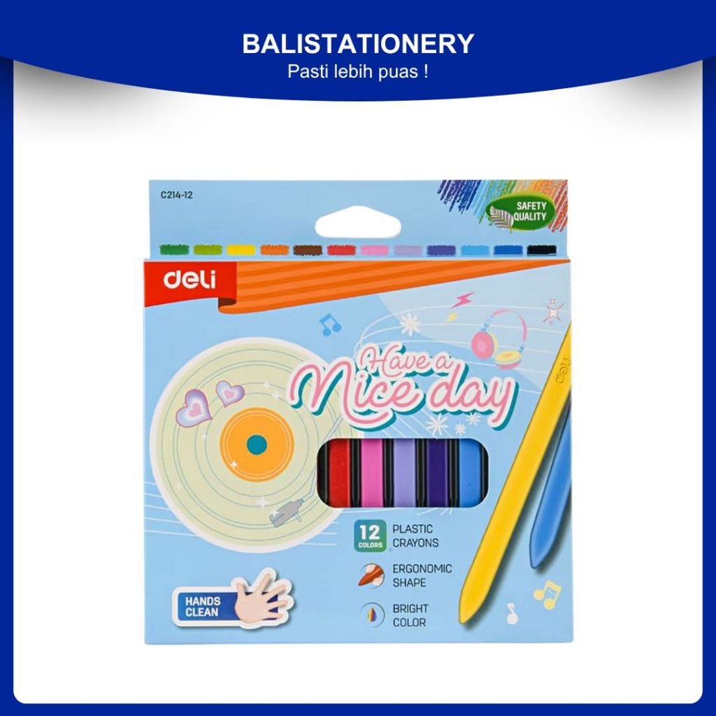 

Deli Plastic Crayon / Magic Crayon / Krayon Plastik 12 Warna