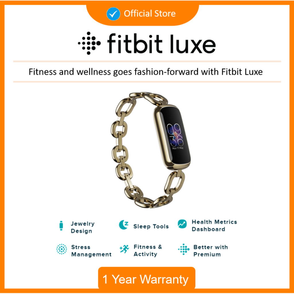 Fitbit Luxe Special Edition Smartwatch Luxury Fitness Tracker - Soft Gold / Peony