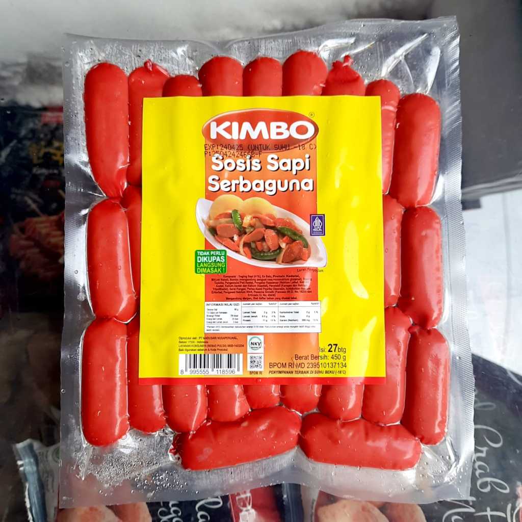 

Kimbo Sosis Sapi Serbaguna coktail Merah 450gr