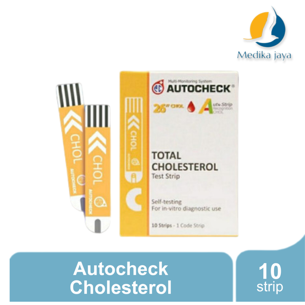 Autocheck Cholesterol 10 Strip / Auto Check Alat Tes Kadar Kolesterol Dalam Darah / Medika Jaya