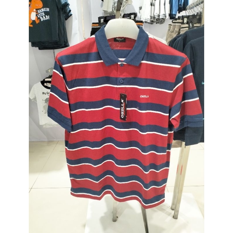 Osella Baju Pria Polo Shirt Lengan Pendek Stripe