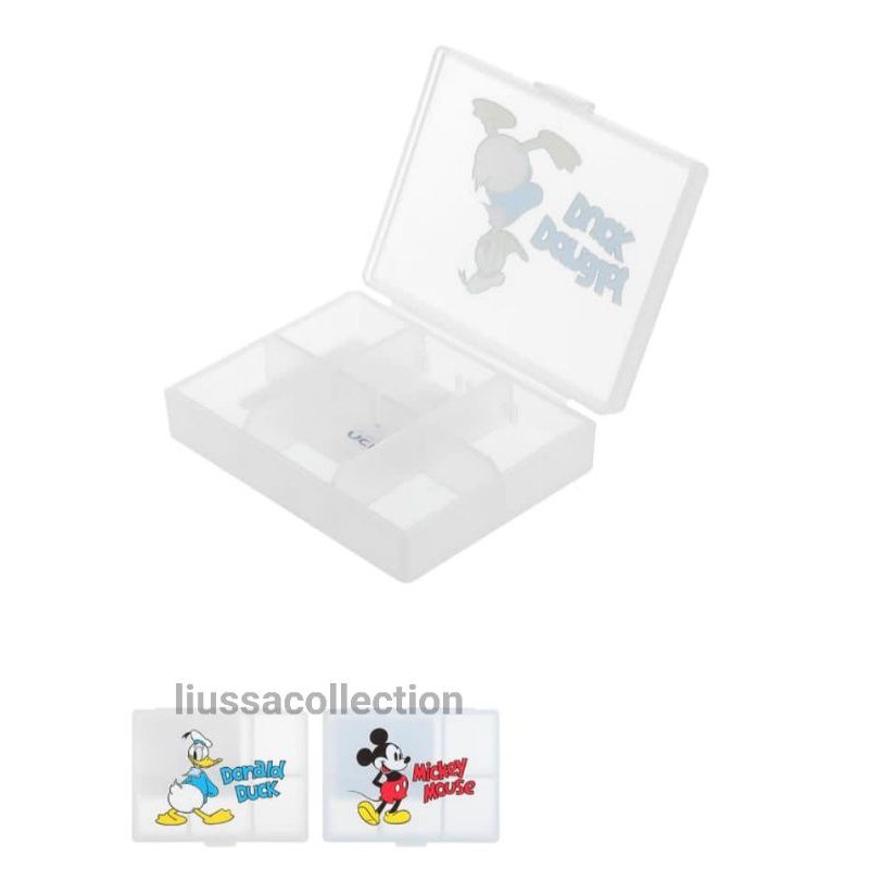 Kotak Obat Miniso - Mickey Mouse Collection 6 Lattice Pill Box