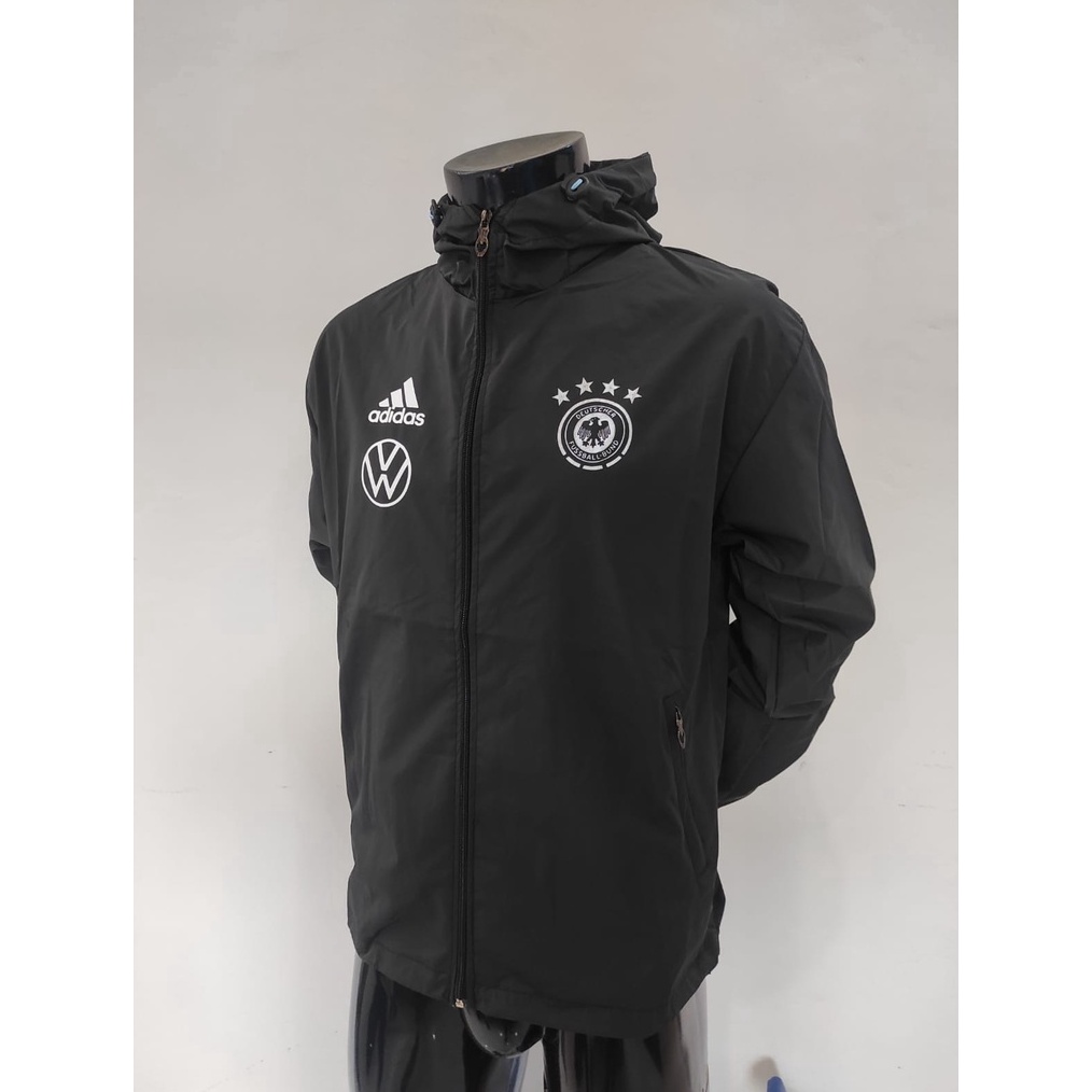 JAKET PARASUT TRAINING TIMNAS JERMAN BLACK ART Z8M8