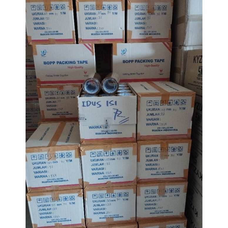 

ART K56I YOULIANLakban 45MM 9Y Grosir 1Dus Isi 72 Roll BeningCoklat Isolasi murah bening dan coklat