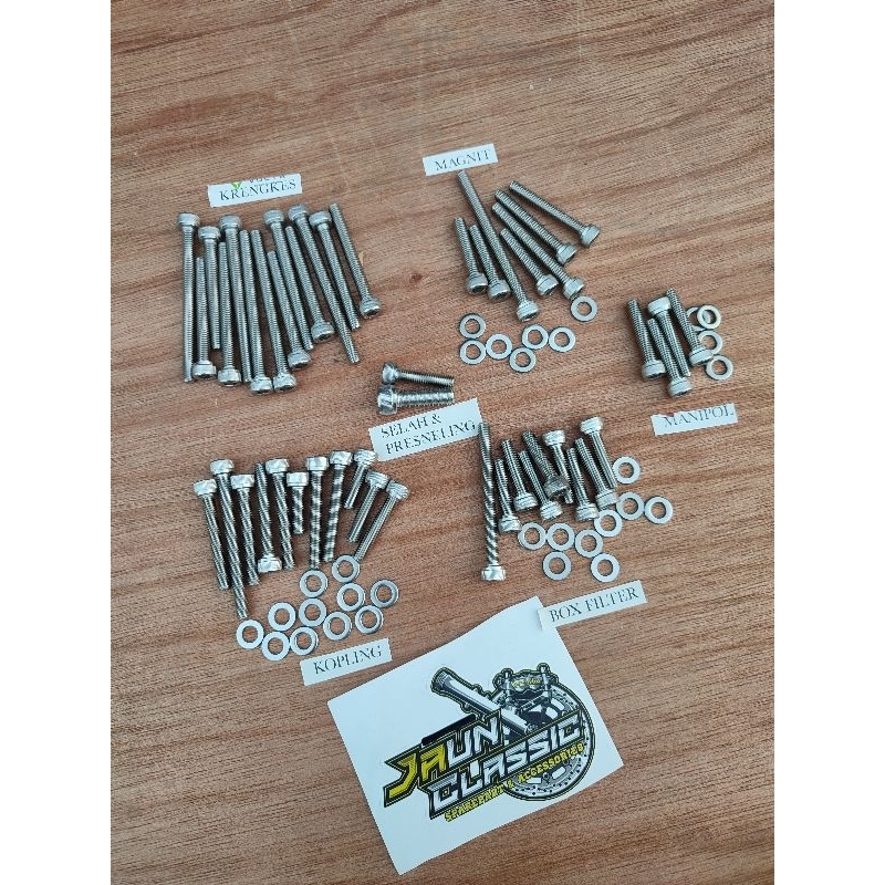 baut L full mesin Rx king / baut L mesin baut L krengkes blok bak kopling bak magnet membran manipol