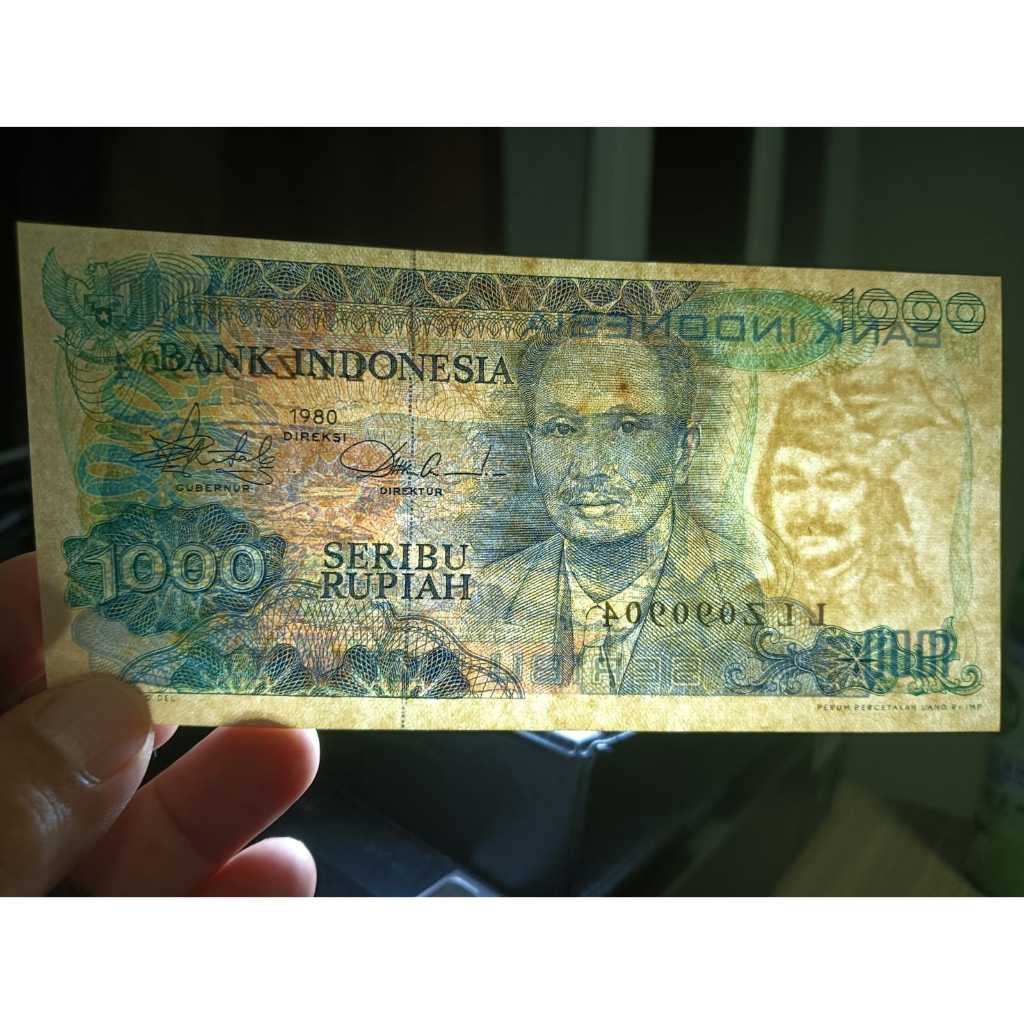 Uang kuno 1000 rupiah tahun 1980 Soetomo
