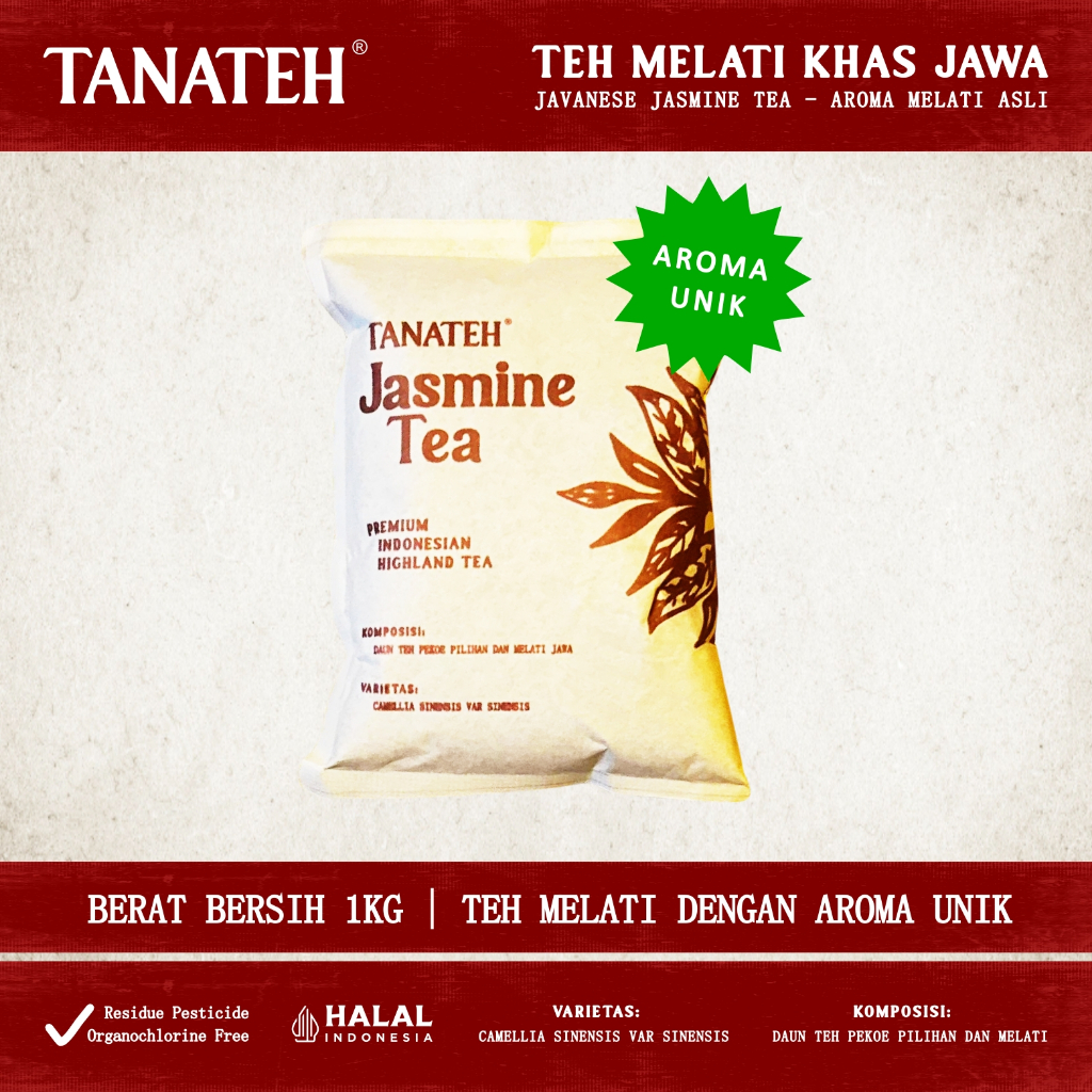 

[TANATEH by Sariteh Indonesia] Teh Melati Khas Jawa (Label Hijau) - 1 kg | Javanese Jasmine Tea dengan Aroma Unik