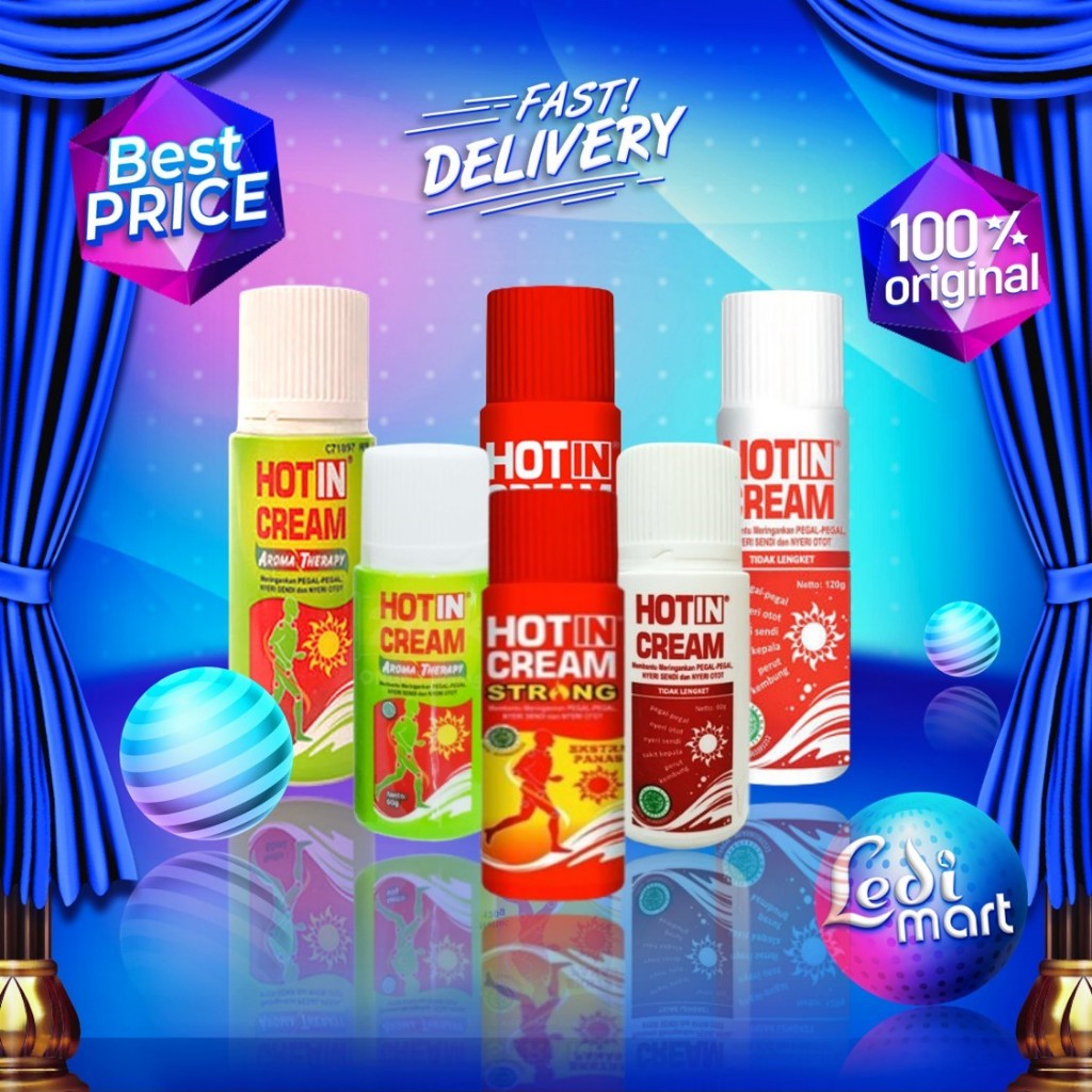 Hotin Cream Botol 60ml & 120ml - Hot In Botol - Krim Gosok untuk Capek, Pegal & Nyeri Otot - LEDI