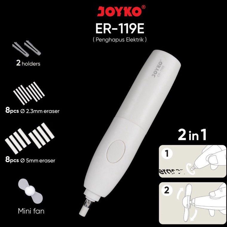 

KODE W4R8 Penghapus Elektrik Joyko Electric Eraser 2 in 1 1 pcs