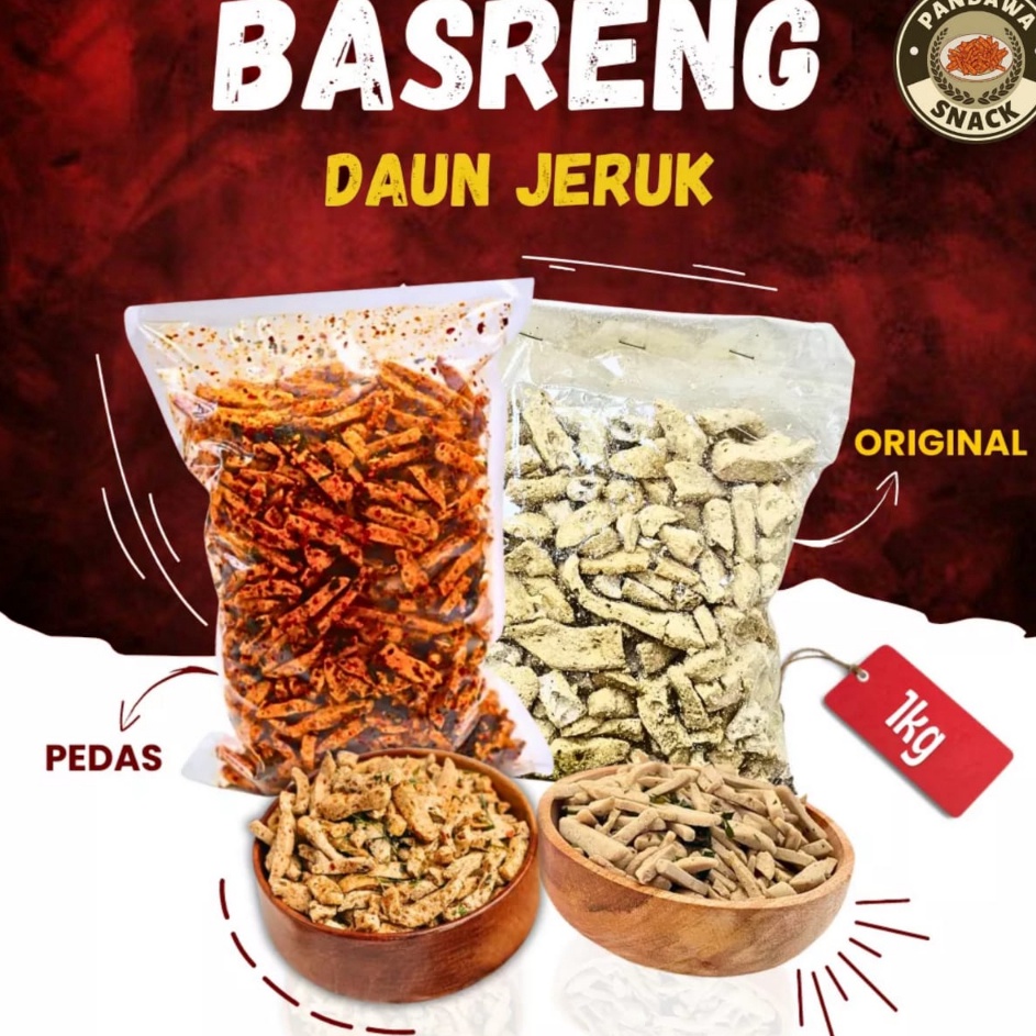 

Fresh Product Basreng 1KG Pedas Daun JerukOri Daun Jeruk Baso Goreng Stik
