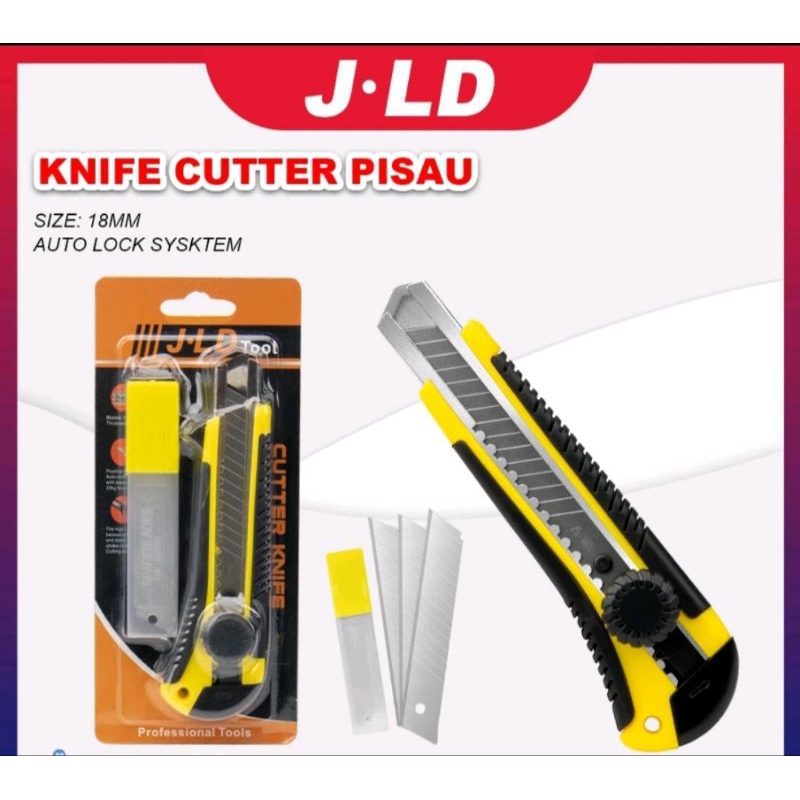 

JLD pisau cutter 18mm - pisau cuter + reffil / Pisau pemotong