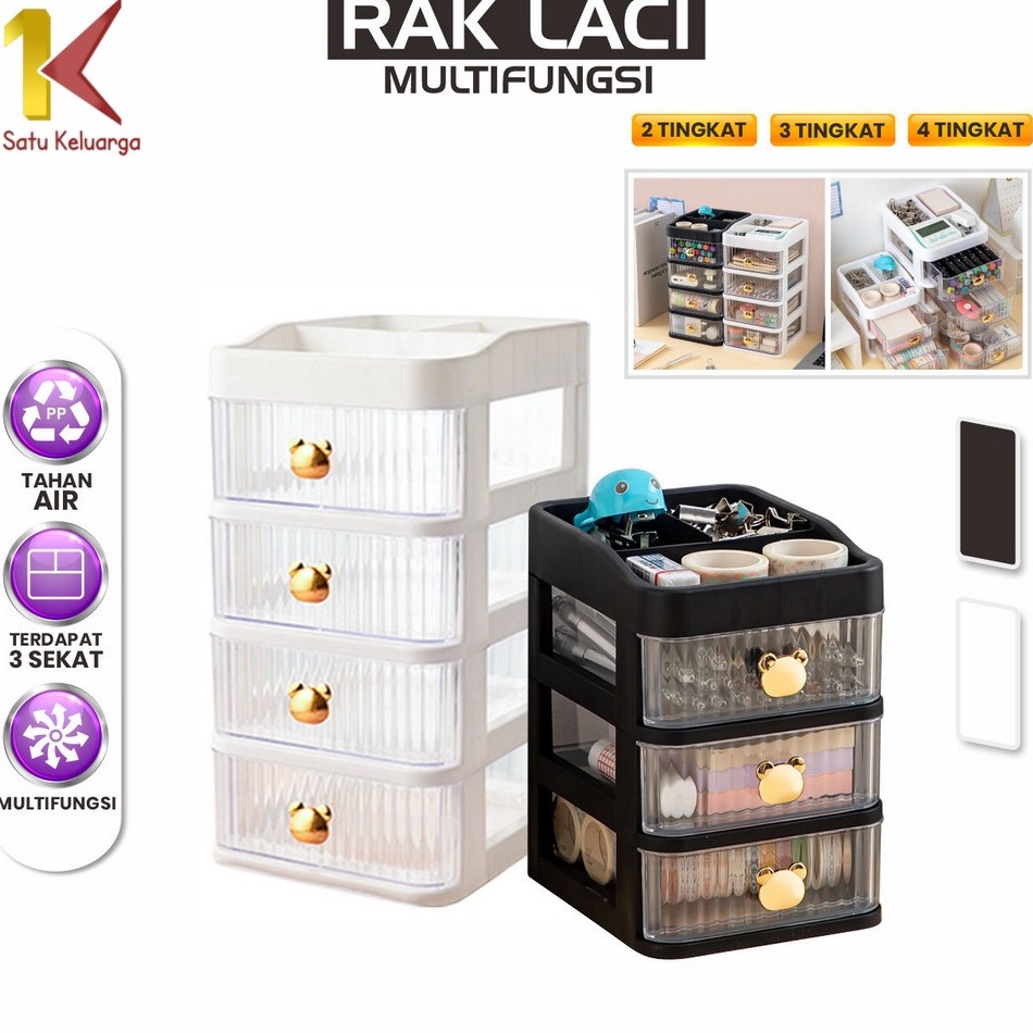 ba Satu Keluarga Rak Kosmetik Serbaguna 3 Laci K166 Desktop Drawer Rak Susun Serbaguna Tempat Make U