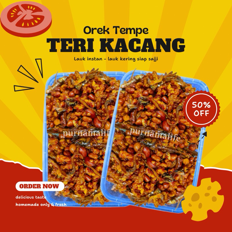 

Orek Tempe kacang tanah Teri l Kering Tempe Kacang Teri l Oreg Teri Kacang l Oreg 200gr Teri kacang Tempe balado PEDAS manis lauk kering instan siap saji