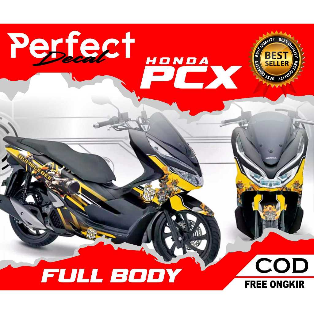 Decal Stiker Motor HONDA PCX 160cc Lama/New TRANSFORMER / BUMBLEBEE Full Body Sticker Custom Variasi