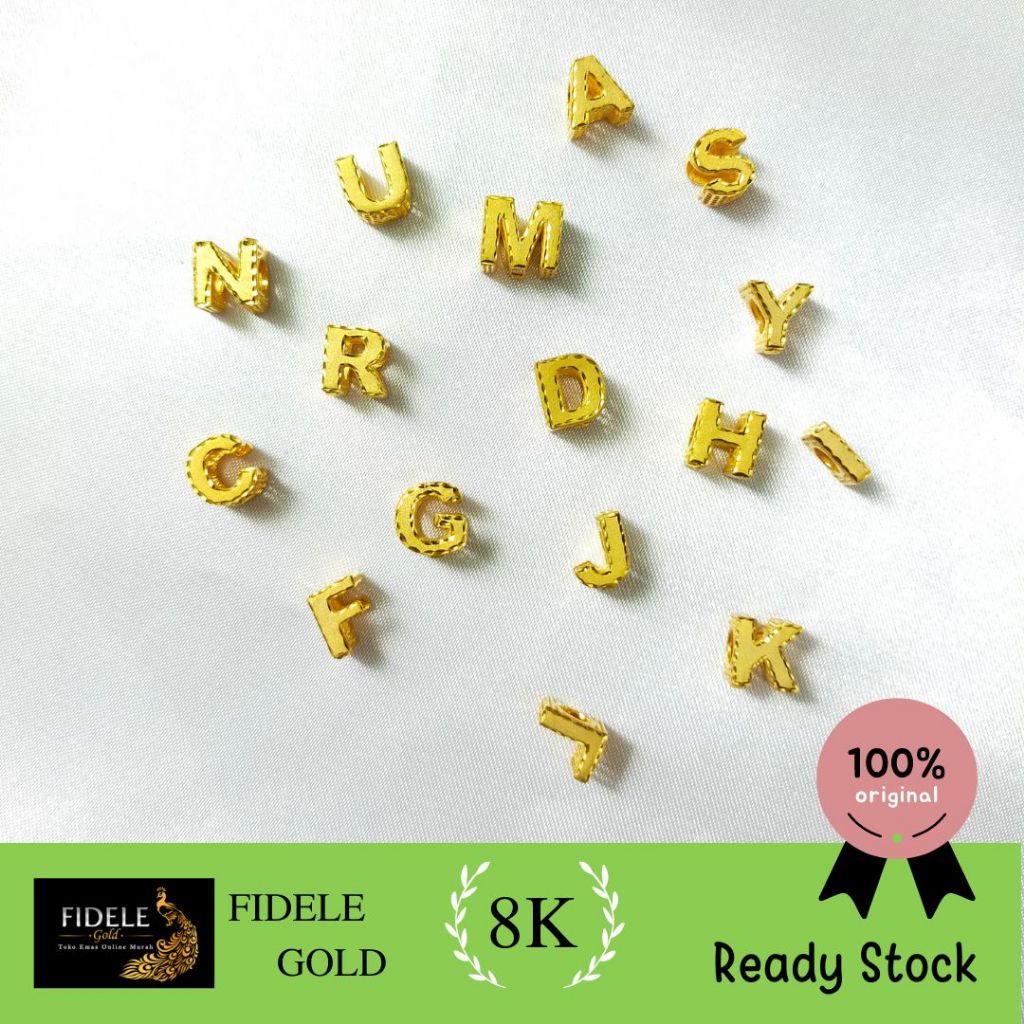 liontin huruf emas mainan gelang kabel huruf emas