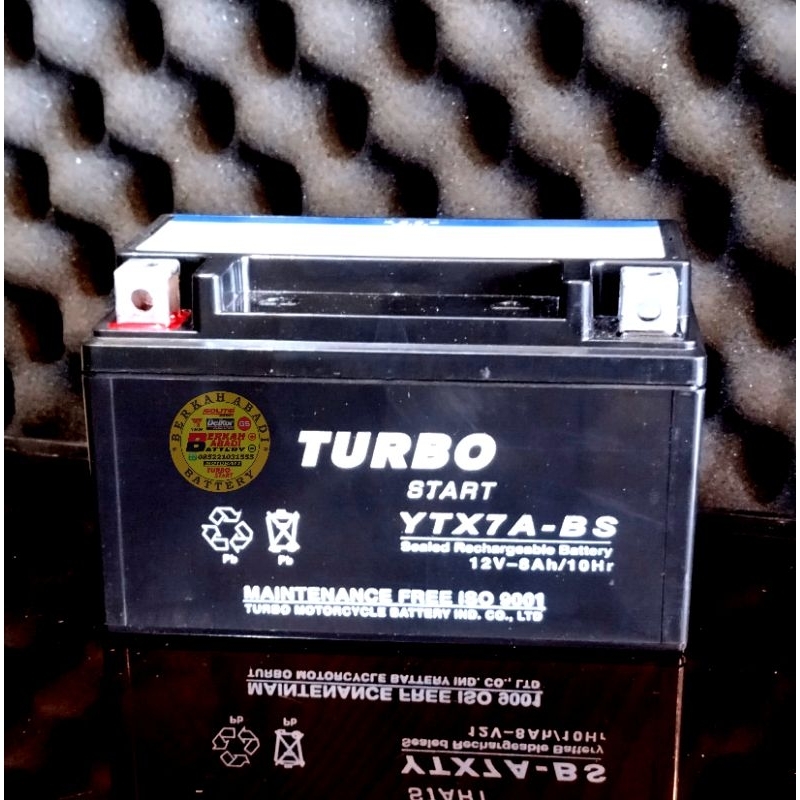 Aki motor TURBO YTX7A-BS 8Ah