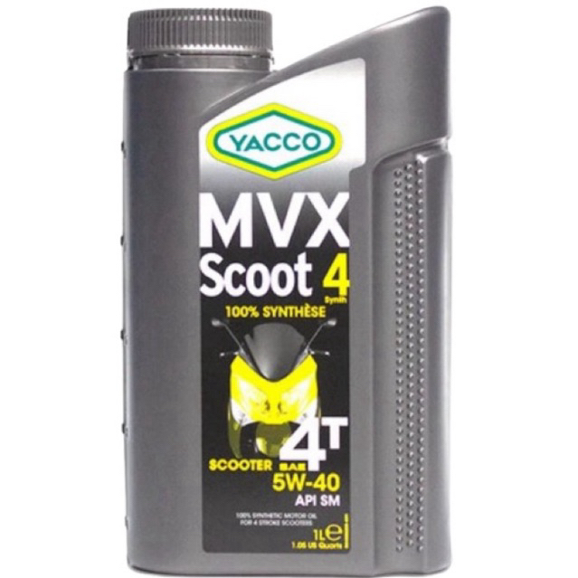 Oli Yacco MVX Scoot4 5W40 100% Synthetic - 1L
