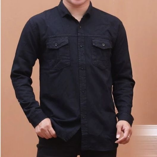 Kemeja pria bahan denim kemeja pria lengan panjang kemeja denim panjang   kemeja pria lengan panjang