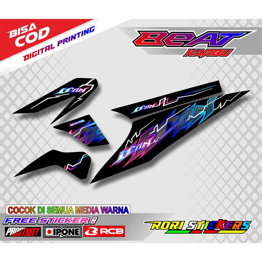 STRIPING VARIASI MOTOR HONDA BEAT KARBU / STICKER LIST VARIASI MOTOR BEAT KARBU