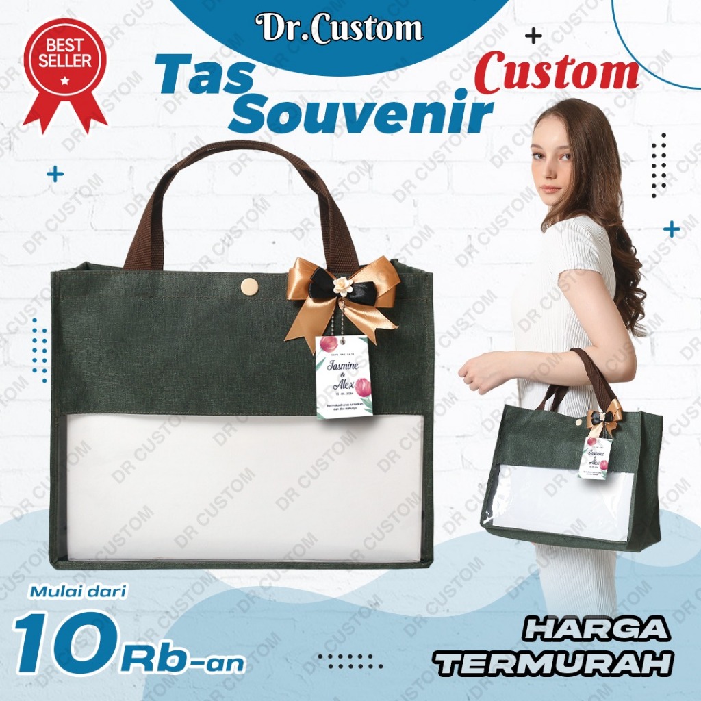 Tas Hampers Pita-Totebag Custom-Tas Hampers Mika-Free Kartu Ucapan+Pita