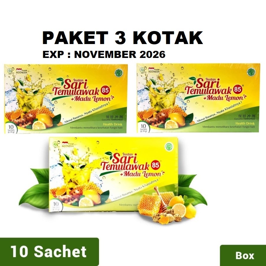 

PAKET ISI 3 - DELI 85 SARI TEMULAWAK INSTAN MADU LEMON 10 SACHETS