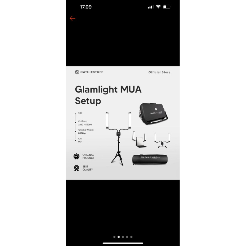 Glimlight MUA cathiestuff / Lampu rias profesional