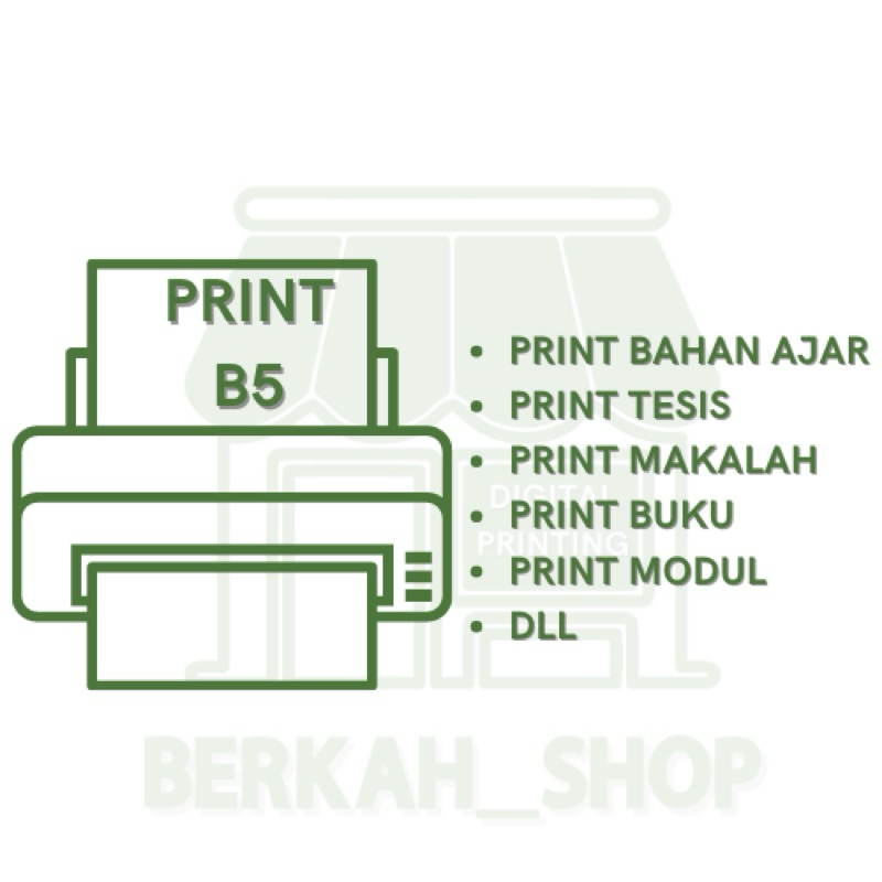 Print / cetak warna / hitam putih kertas B5 80gsm