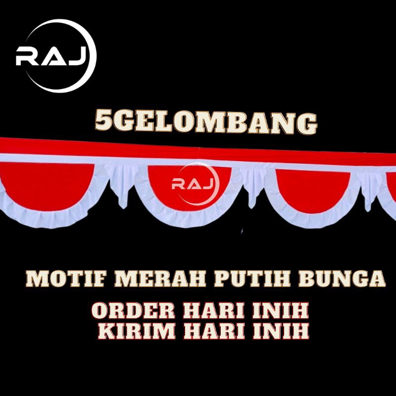 bendera umbul umbul gelombang merah