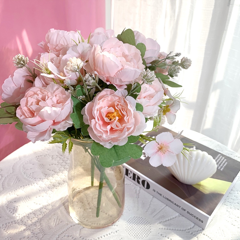 Bouquet bunga peony besar Artifisial Dekorasi