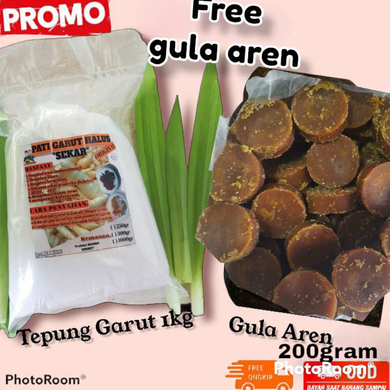 

Tepung Pati Garut Premium Pati Asam Lambung 1kg gula aren asli 2gram