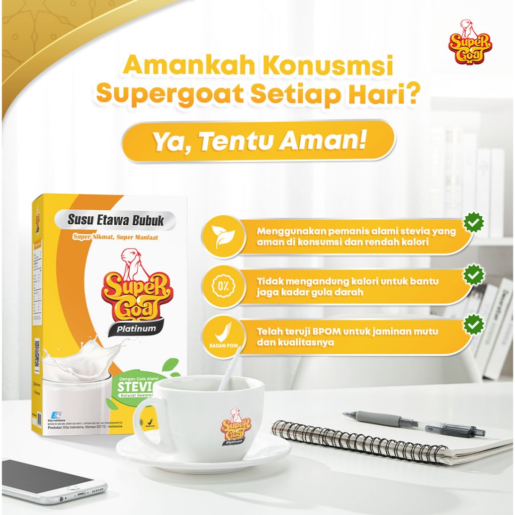 

Susu Etawa Stevia Menu Sarapan Minuman Penderita Diabates dan Gula Darah 1 Box