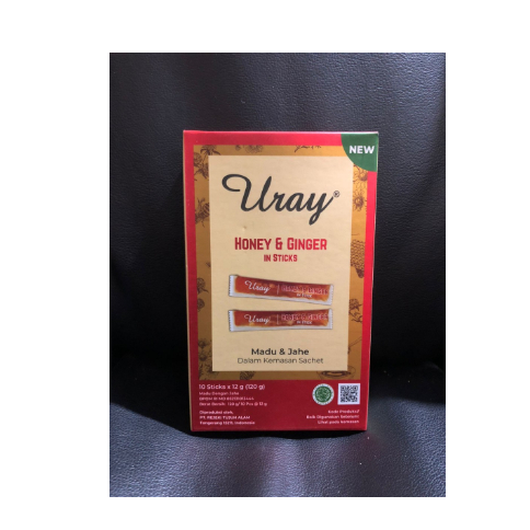 

Uray Honey & Ginger in Sticks / Madu Jahe sachet / Madu Kemasan 10x12g