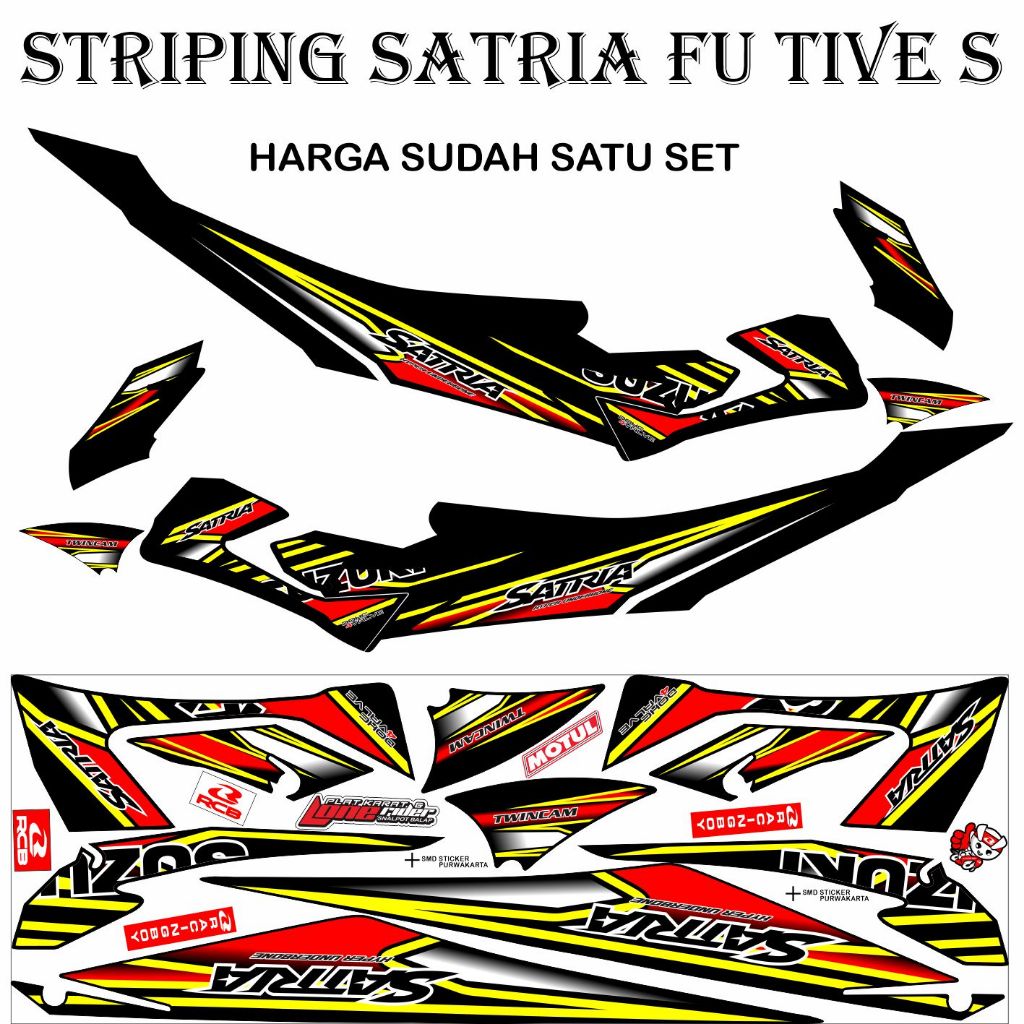 STRIPING STICKER VARIASI SATRIA FU SAYAP TIPE S