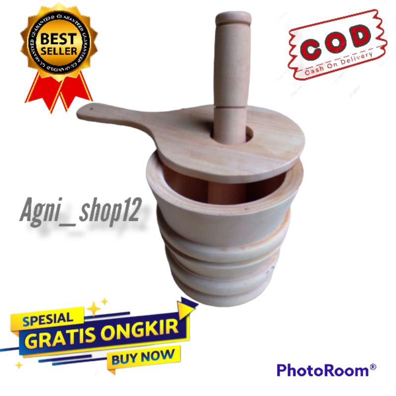 Cobek Kayu Lumpang Kayu Tumbukan Kayu Tumbukan Rujak