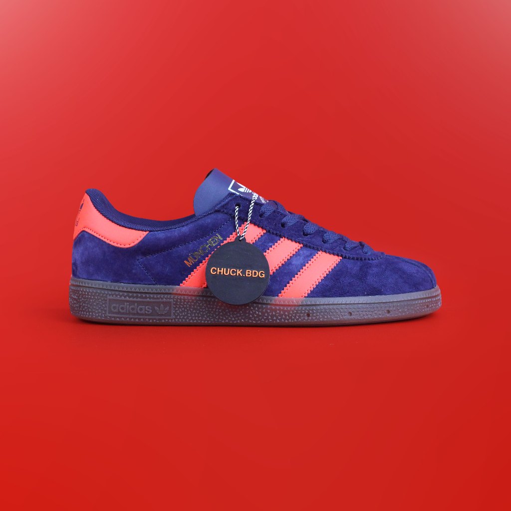 Adidas Munchen Dark Blue Solar Red 100% Original