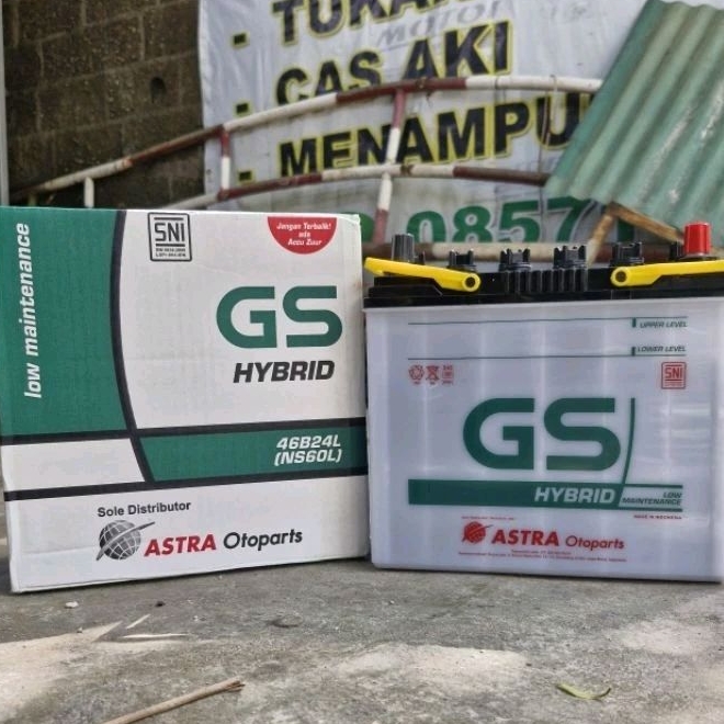 Aki basah GS ASTRA 46B24L ( NS60L ) 45 amper Nissan Grand Livina, March, Evalia