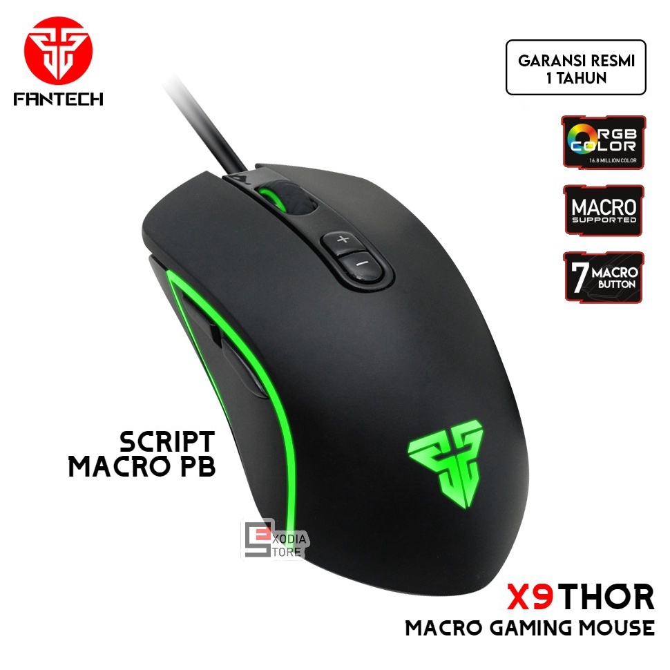 LANGSUNG ATC Fantech Gaming Mouse Macro X9 THOR Original RGB 7D Programmable 48 Dpi PB