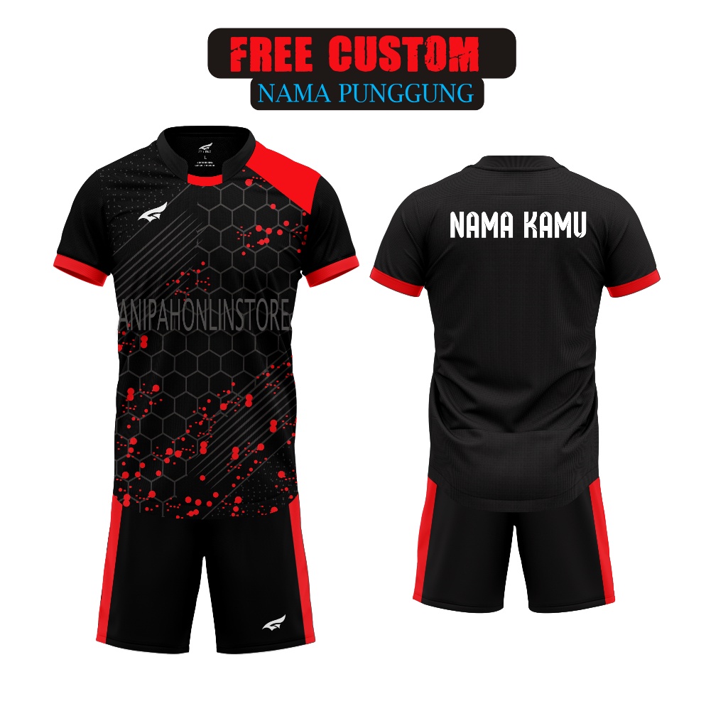KODE A8P3 Free sablon nama Baju stelan yonex 1 set kaos badminton baju voli dewasa