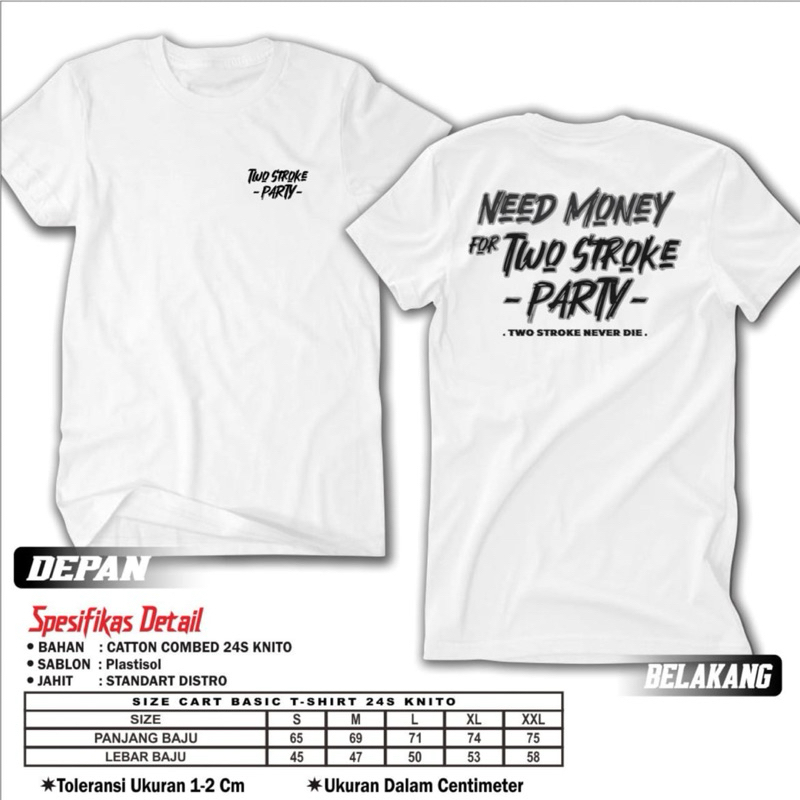 KAOS TWO STROKE PARTY - T-SHIRT TWO STROKE - KAOS 2 STROKE