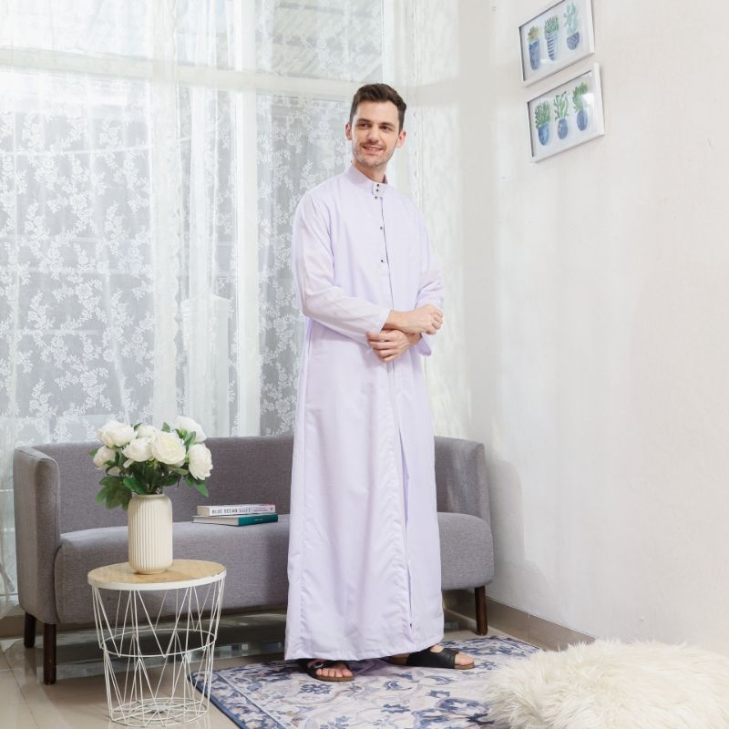 DISKON DELIFAZ - GAMIS JUBAH PRIA DEWASA LENGAN PANJANG BAHAN KATUN AL - AZHAR