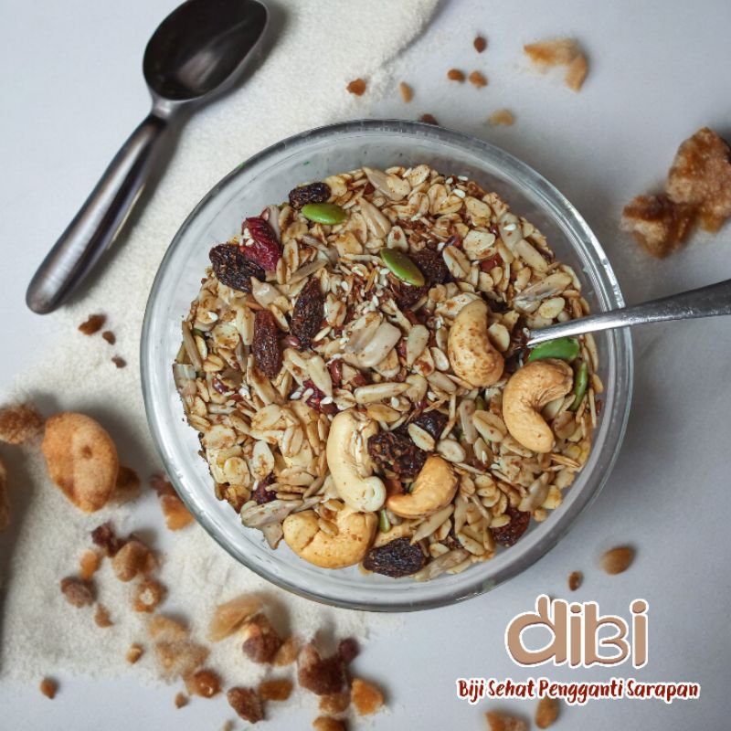 

DiBi GRANOLA DIET SEHAT - Almond, Cranberry, Pumpkin Seed, Raisin, Chasew, Sunflower Seed