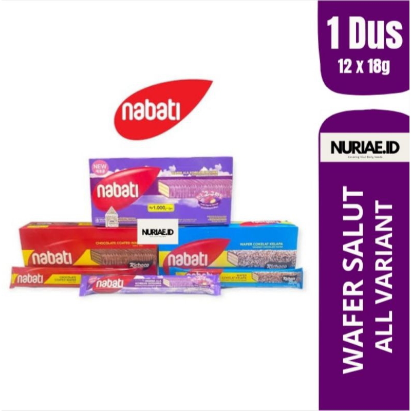 

Nabati Wafer Salut Coklat 1 BOX (isi 12 x 18g) - TERSEDIA SEMUA RASA/VARIANT