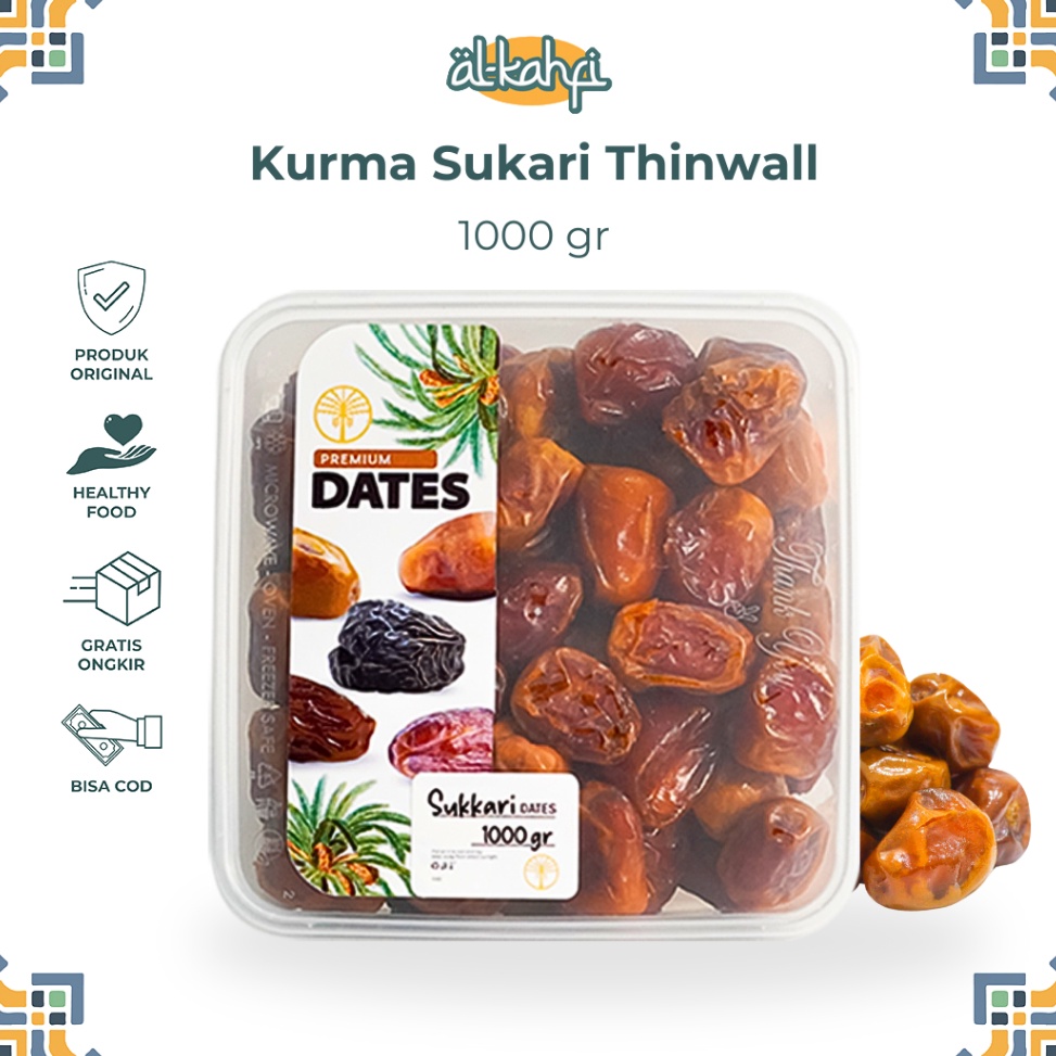 

Stok baru Kurma Sukari 1 Kg Thinwall Kurma Raja Premium Original