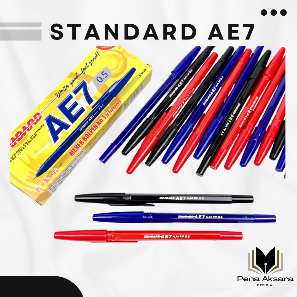 

Pulpen Standard AE7 0,5mm Hitam Merah Biru