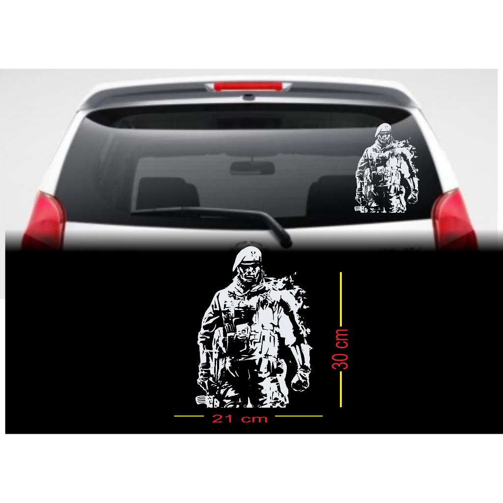 STIKER MOBIL-CUTTING STIKER KACA MOBIL BELAKANG ARMY  SILUET-STIKER ARMY-STIKER MOBIL KACA BELANG CU