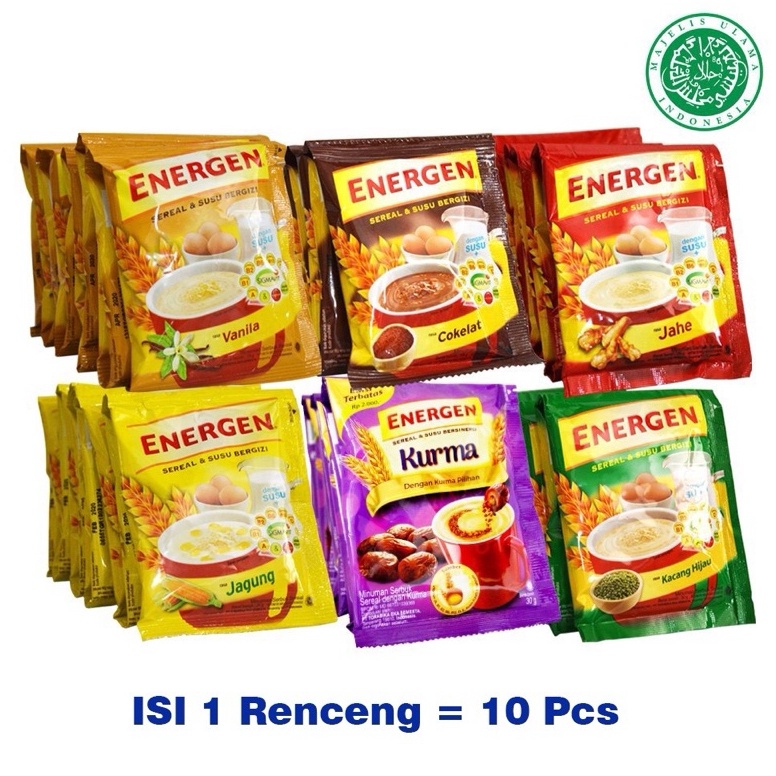 

SuperSale energen vanila cokelat jahe kacang hijau kurma renceng renteng isi 1 pcs x 32 gr sereal sarapan instan oat