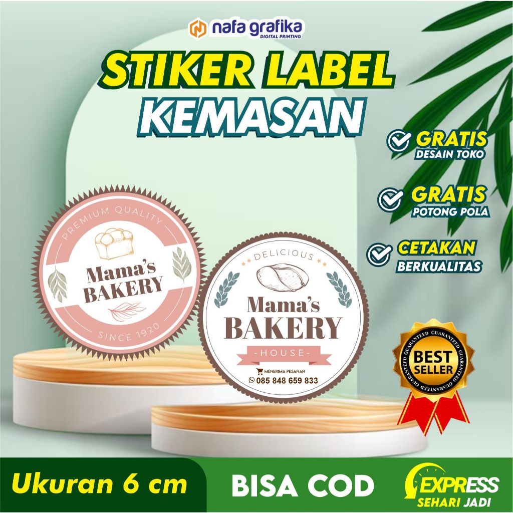 

(6cm) CETAK STIKER LABEL KEMASAN STICKER MAKANAN MINUMAN CUSTOM UNIK SUDAH CUTTING ANTI AIR SETIKER OLSHOP CATERING