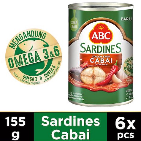 

Untung maksimal ABC Sarden Saus Cabai 155 gr Multipack 6 pcs