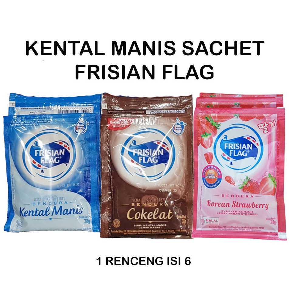 

Instan SUSU KENTAL MANIS FRISIAN FLAG BENDERA RENCENG ISI 6 SACHET