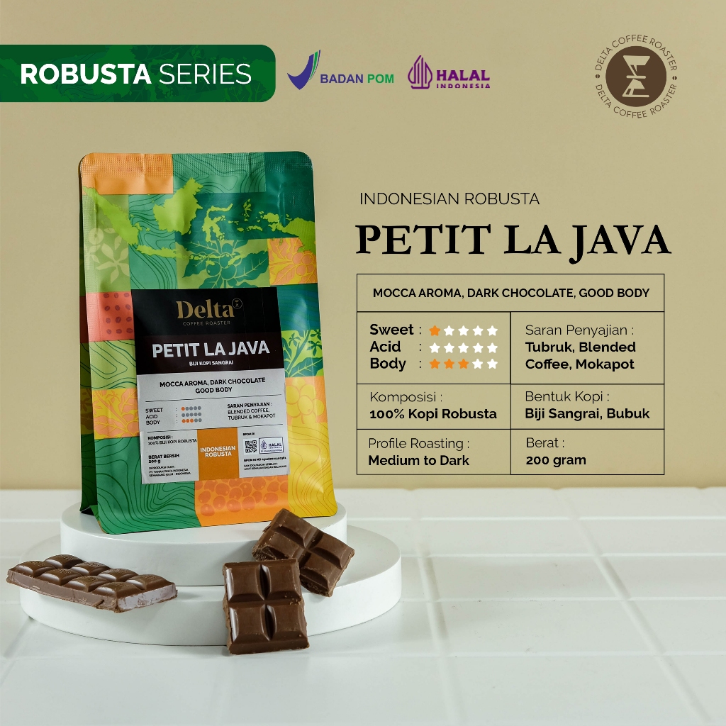 

Kopi Robusta - Petit Medium to Dark Roast Coffee 100% Asli Tanpa Campuran